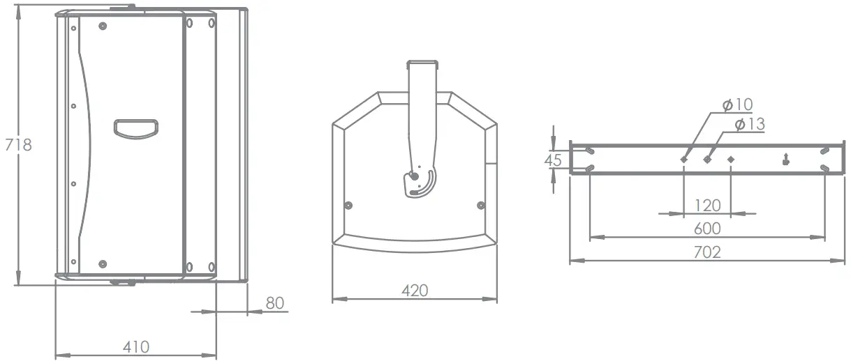 PRO 15 + U-BRACKET DIMENSIONS