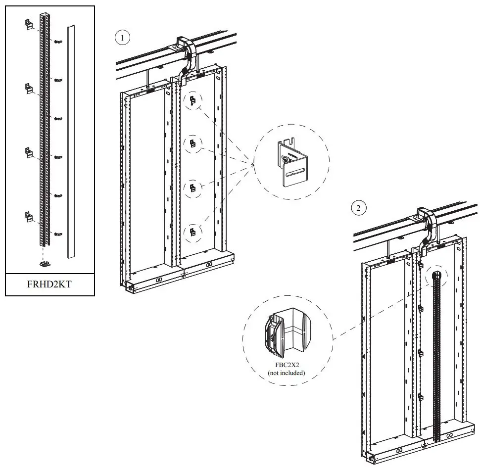 PANDUIT FRHD2KT Fiberrunner Hinged Duct 2x2 Kit Instruction Manual - Typical Installation