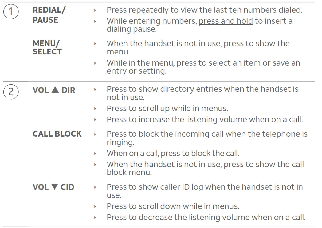 DECT 6.0 Cordless Telephone - Handset