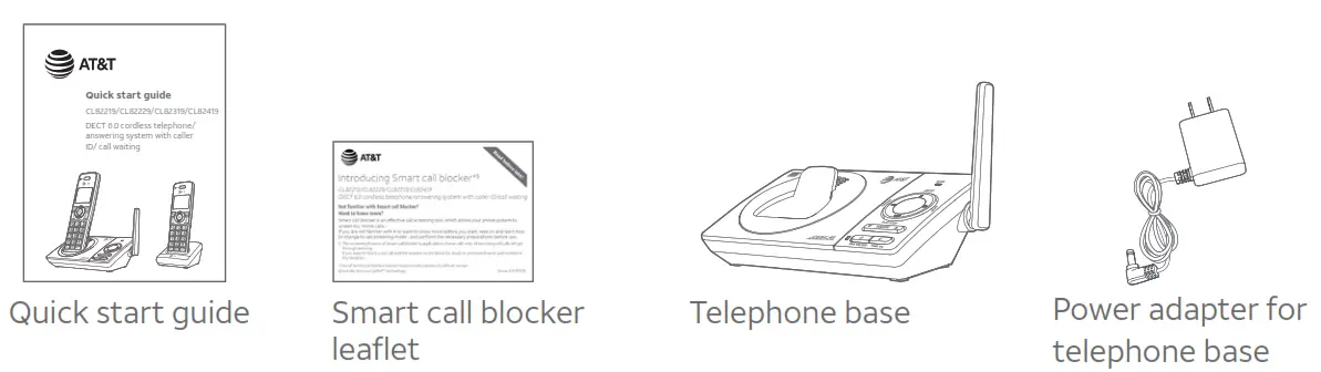 DECT 6.0 Cordless Telephone - telephone package contains the following items 1