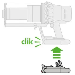 dyson Vacuum Cleaner - To install a battery