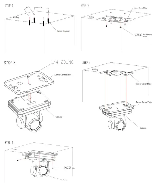 laia C12X PTZ Camera - plasterboard is not recommended