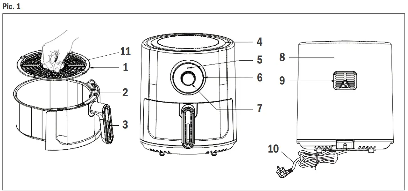 delimano RT-101A Air Fryer - Figure 1