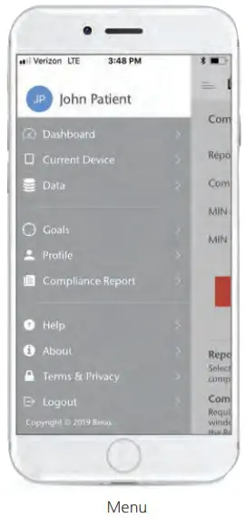 BREAS Nitelog App On iOS Mobile Devices - Figure 5