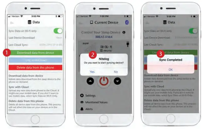 BREAS Nitelog App On iOS Mobile Devices - Figure 6