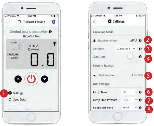 BREAS Nitelog App On iOS Mobile Devices - Figure 9