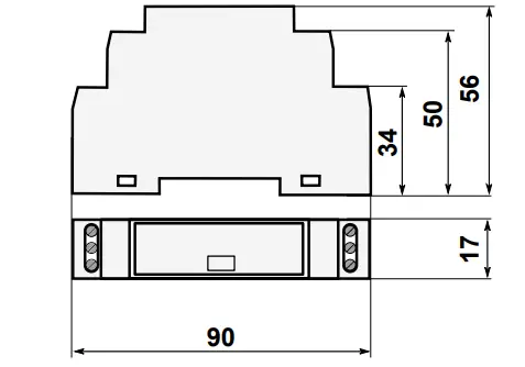 aspar Mini Modbus 4DI-M Expansion Module - Dimensions