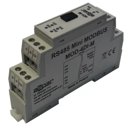 aspar Mini Modbus 4DI-M Expansion Module