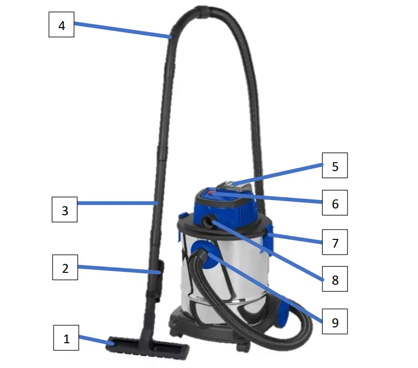 westfalia 18 V Li-Ion Wet-Dry Vacuum - Parts