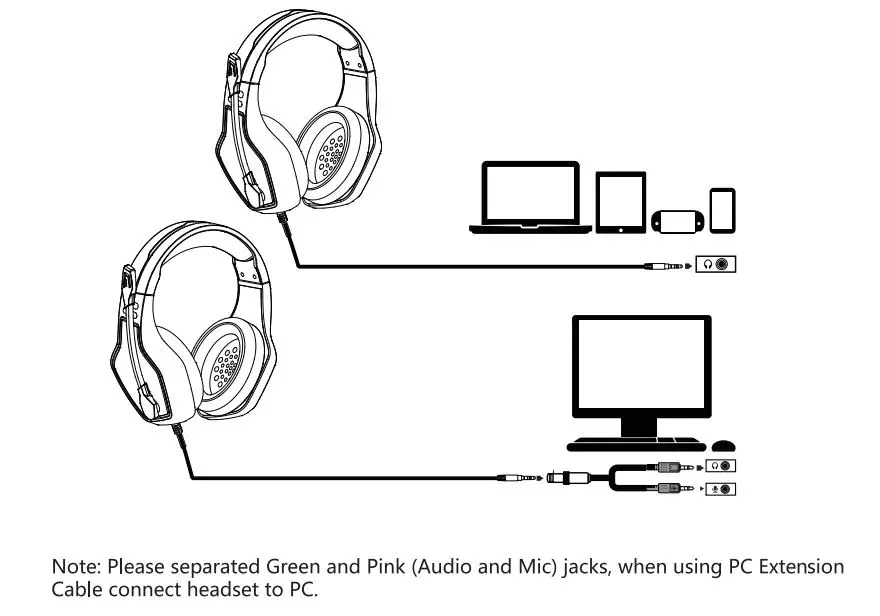 BEAVIIOO Gaming Headset HH01 - PC Mac & Mobile Setup