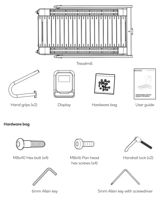 FORTIS Freerunner Curved Manual Treadmill FSMNTRDL40A -