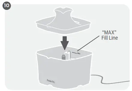 Premier Pet GWW00-17198 60 oz. Pet Fountain-Setup 10