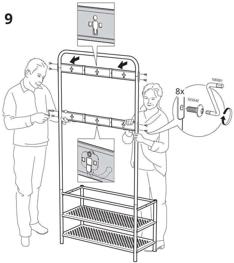 IKEA PINNIG Coat Rack with Shoe Storage Bench - FIGURE 10