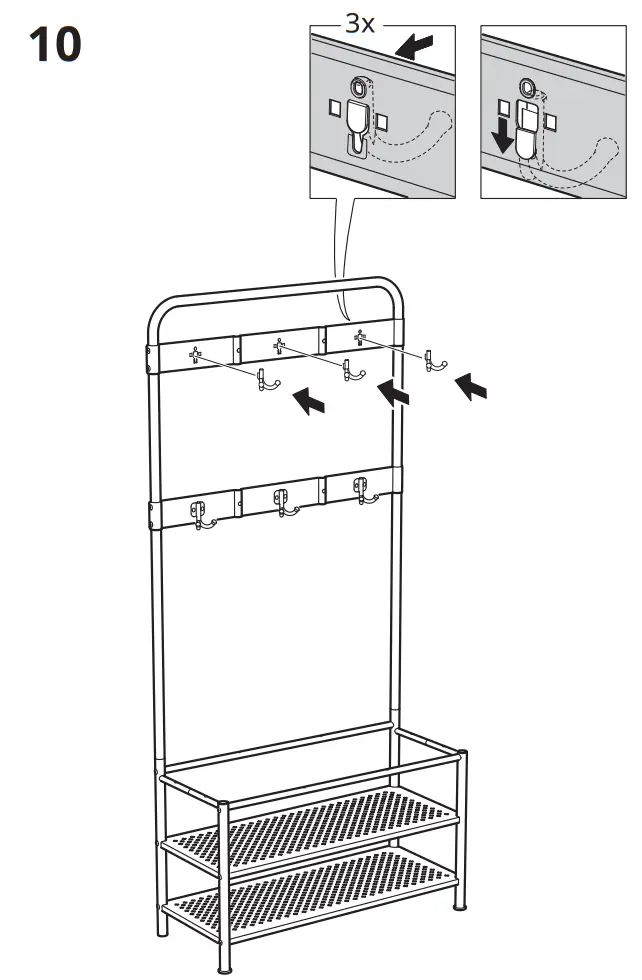 IKEA PINNIG Coat Rack with Shoe Storage Bench - FIGURE 11