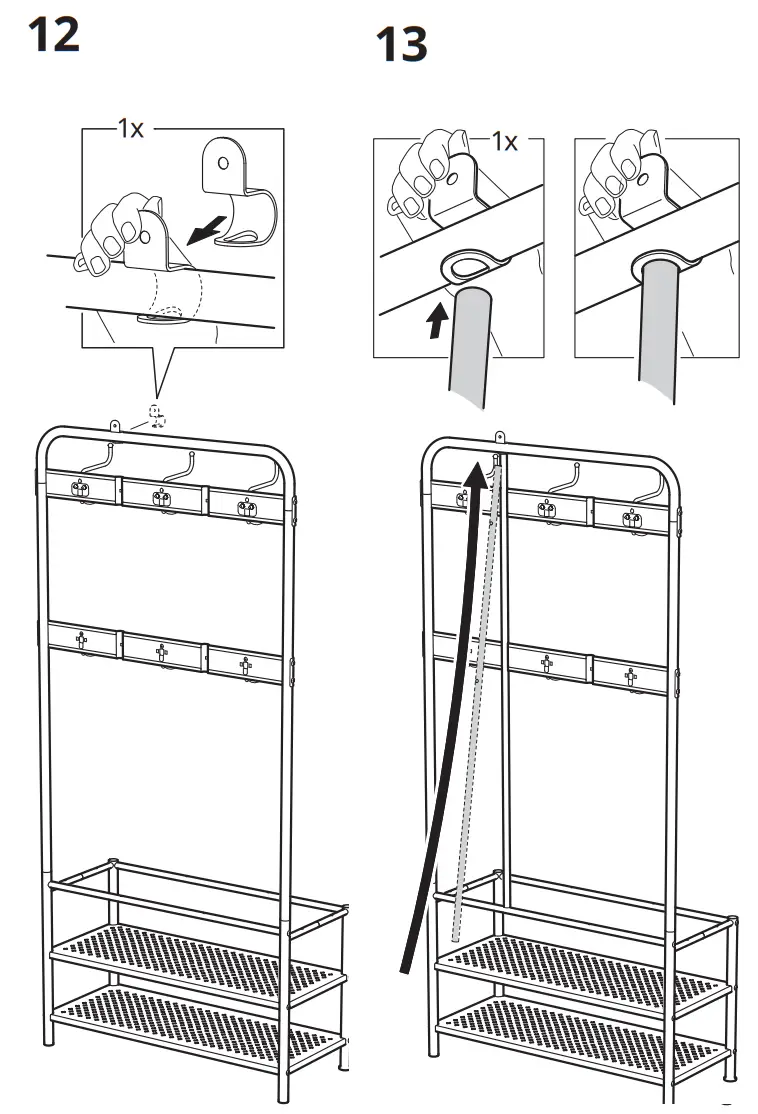 IKEA PINNIG Coat Rack with Shoe Storage Bench - FIGURE 13