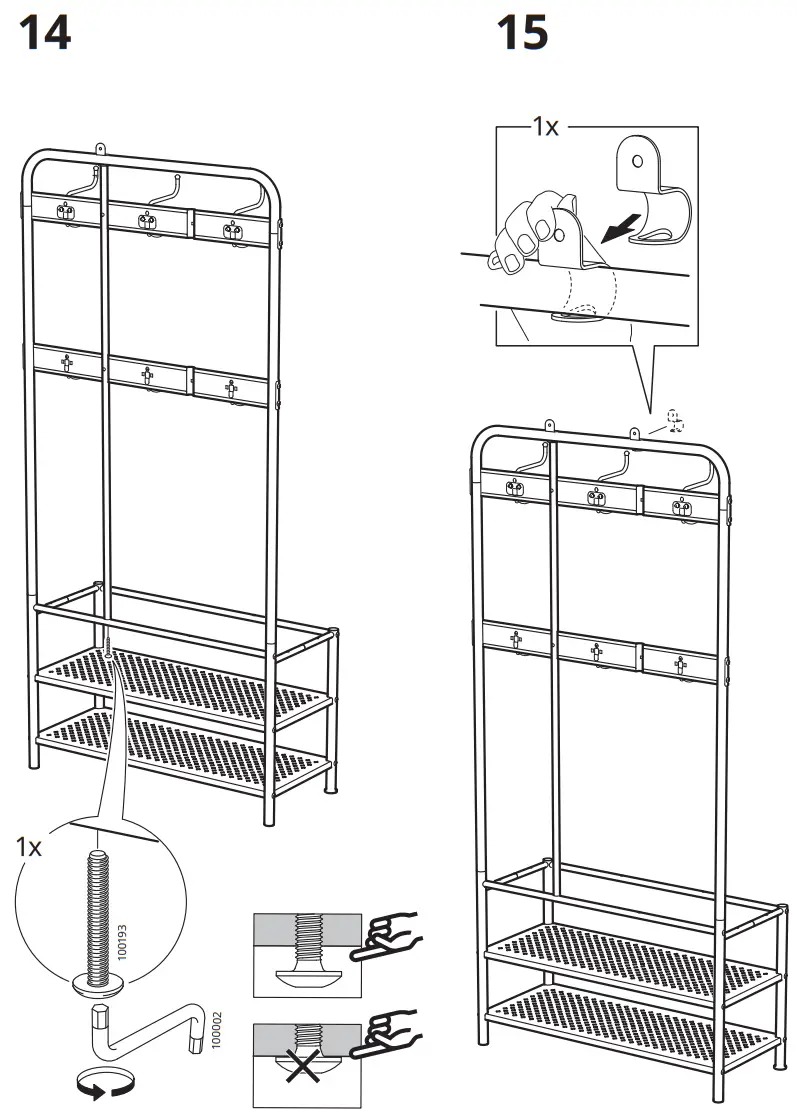 IKEA PINNIG Coat Rack with Shoe Storage Bench - FIGURE 14