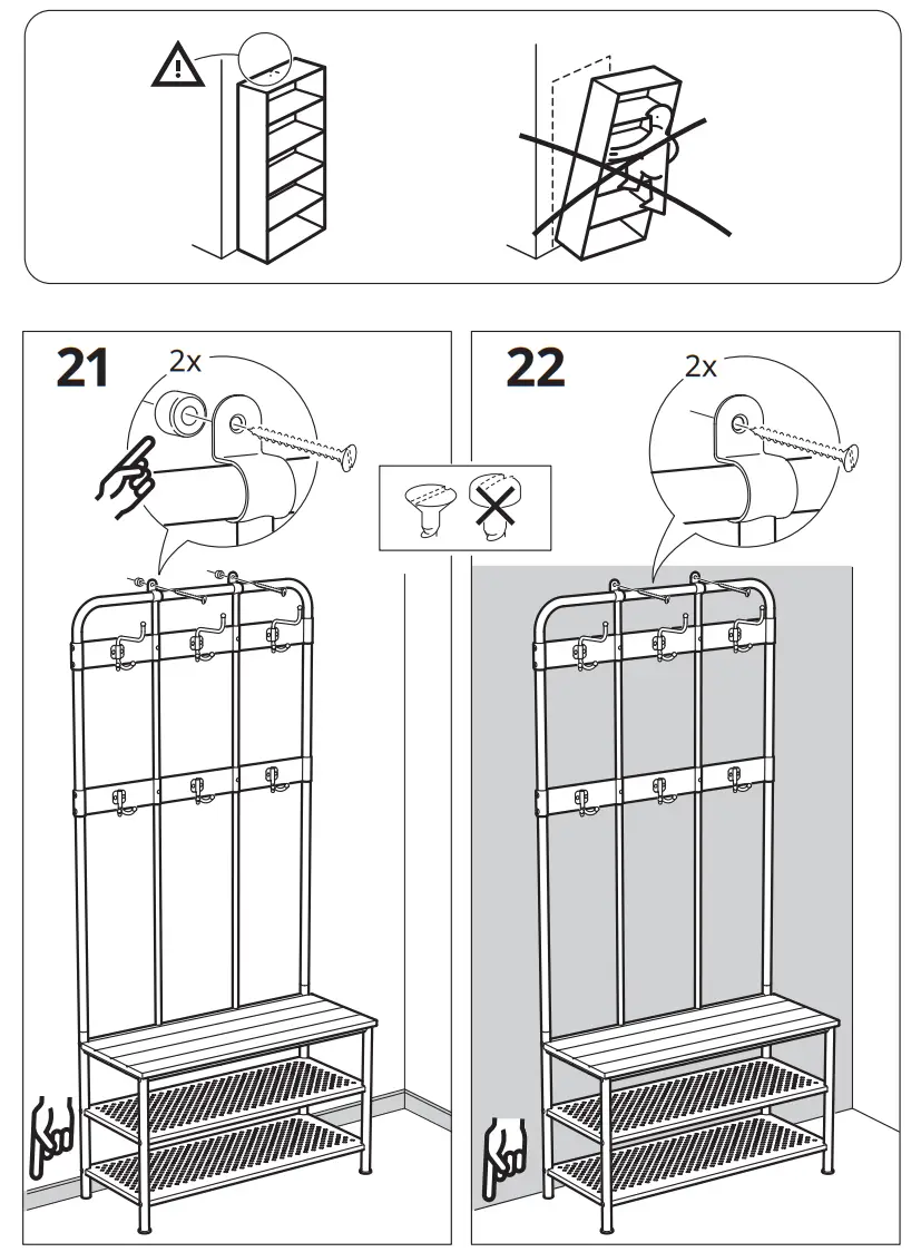 IKEA PINNIG Coat Rack with Shoe Storage Bench - FIGURE 18