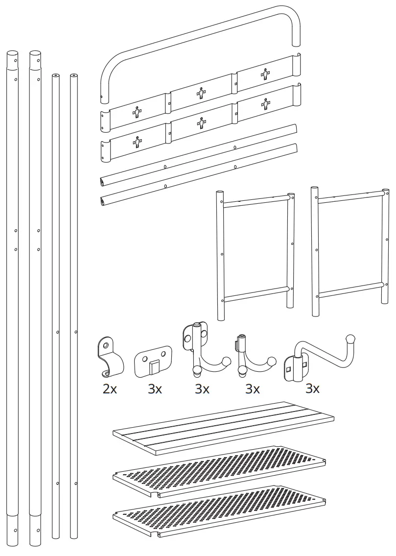 IKEA PINNIG Coat Rack with Shoe Storage Bench - FIGURE 3