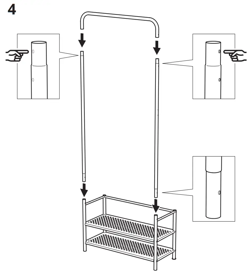 IKEA PINNIG Coat Rack with Shoe Storage Bench - FIGURE 7
