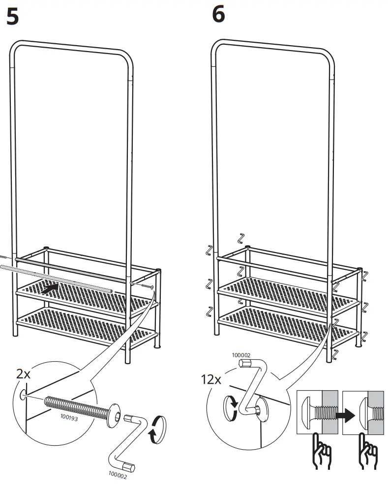 IKEA PINNIG Coat Rack with Shoe Storage Bench - FIGURE 8