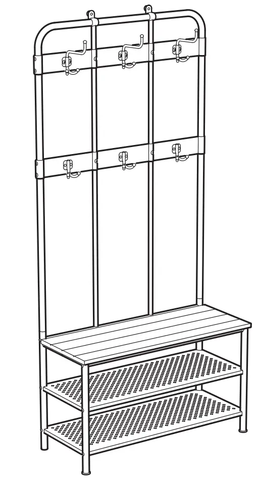 IKEA PINNIG Coat Rack with Shoe Storage Bench