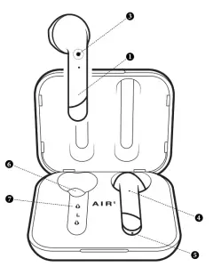HAPPY PLUGS Air 1 True Wireless Headphones - TOUCH CONTROLS 1