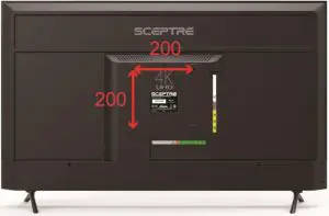 SCEPTRE U517CV-UMRB 50 Inch 4K UHD TV - Rear View Mounting Pattern