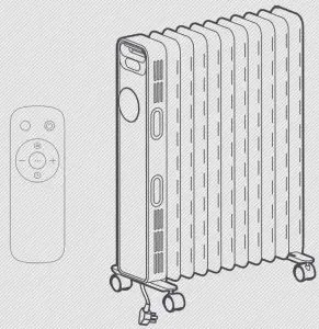 Midea NY2009-20MR 9 Fin Oil Filled Heater - Heater