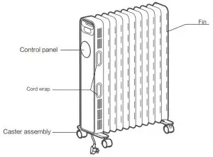 Midea NY2009-20MR 9 Fin Oil Filled Heater - PART FIGURE