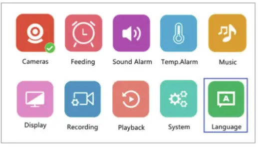 FOSCAM 5 Inch 1080P Full HD Baby Monitor- language