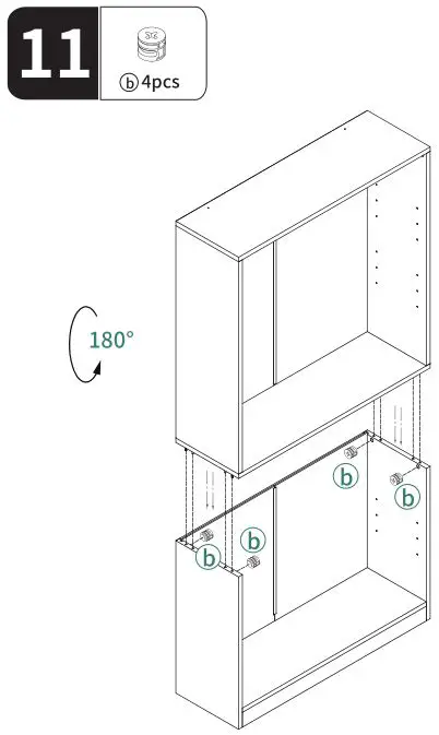 YITAHOME Adjustable 5-Tier Shelf Bookcase - ASSEMBLY STEP 11