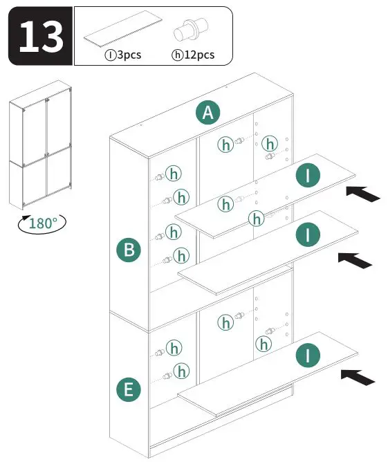 YITAHOME Adjustable 5-Tier Shelf Bookcase - ASSEMBLY STEP 13
