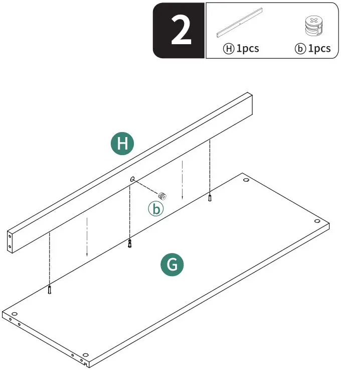 YITAHOME Adjustable 5-Tier Shelf Bookcase - ASSEMBLY STEP 2