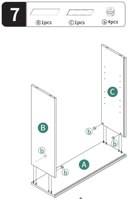 YITAHOME Adjustable 5-Tier Shelf Bookcase - ASSEMBLY STEP 7