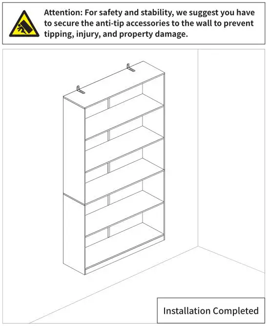YITAHOME Adjustable 5-Tier Shelf Bookcase - Installation Completed