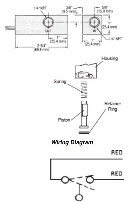 OMEGA FSW-130 Series FSW-131 Brass Body Flow Switch Instruction Manual - Wiring Diagram