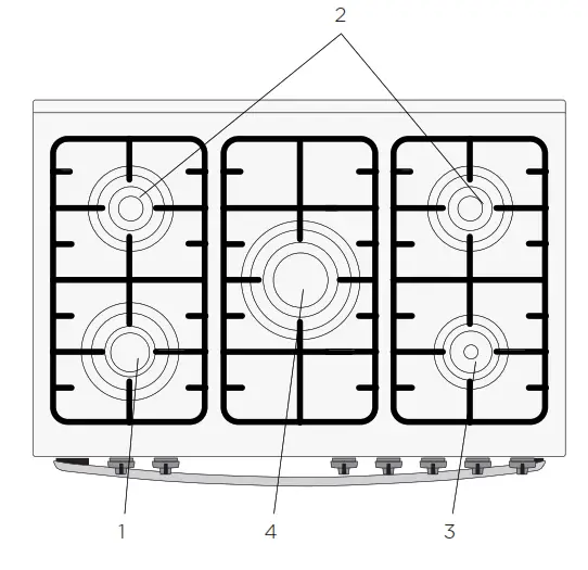 Westinghouse WFE911SB 900MM Freestanding 5 Burner Cooker - source