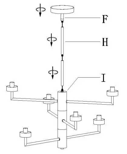 LNC HOME A03932 6-Light Dining Room Chandelier Light Fixture with Glass Shade - According to your desired hanging height to choose and use tubes (H)