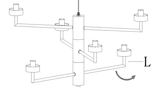 LNC HOME A03932 6-Light Dining Room Chandelier Light Fixture with Glass Shade - Adjust arms (L) to the proper position