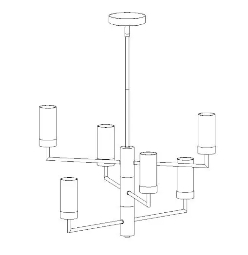 LNC HOME A03932 6-Light Dining Room Chandelier Light Fixture with Glass Shade - IMAGE FOR FINISHED PRODUCT (1)