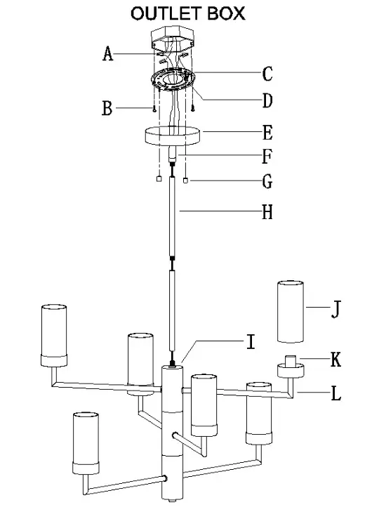 LNC HOME A03932 6-Light Dining Room Chandelier Light Fixture with Glass Shade - PARTS TYPE & QTY INCLUDING