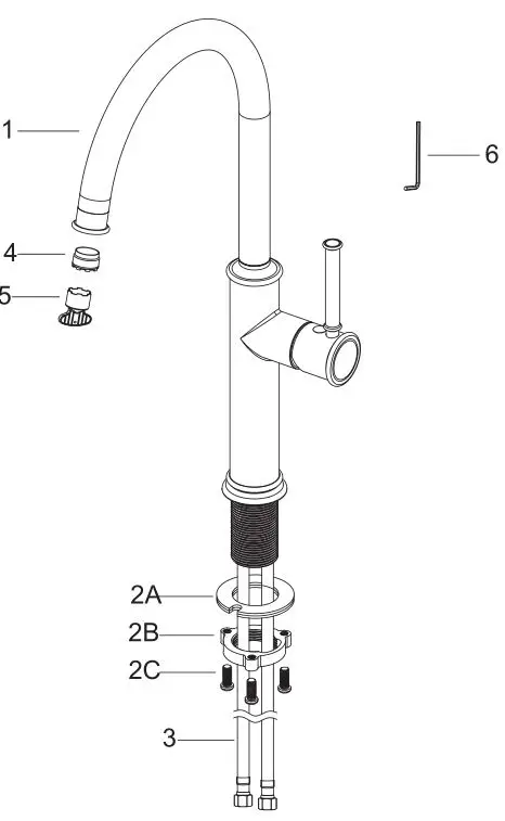 Kraus Single Handle Kitach Faucet - Diagram and Parts List