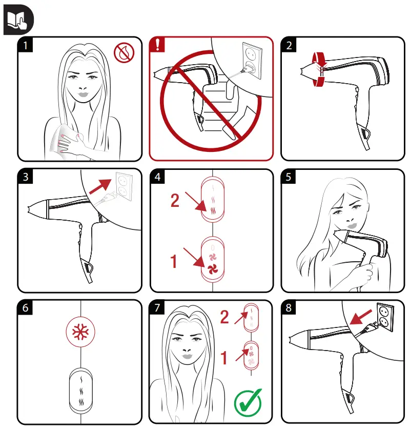 GRUNDIG HD 4880 Ionic Hair Dryer - parts 2