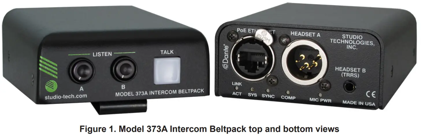 Studio Technologies 373A Intercom Beltpack - FIG 1