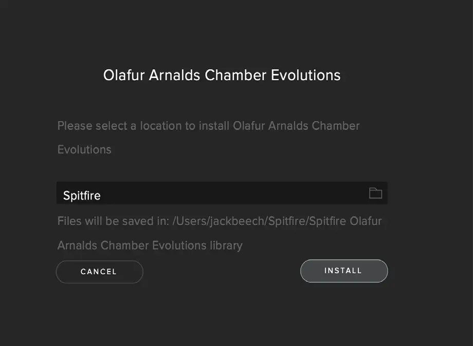 OACE Ólafur Arnalds Chamber Evolutions -location click Install