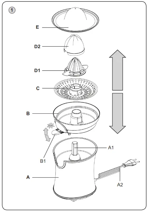 eta 1033 LIMET Electric juicer for citrus fruits - fig