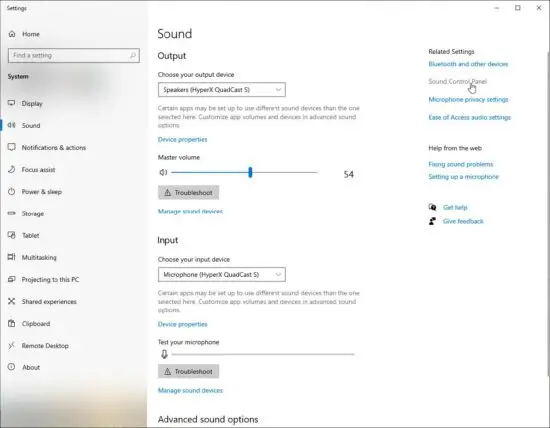 FIG 9 Select Sound Control Panel