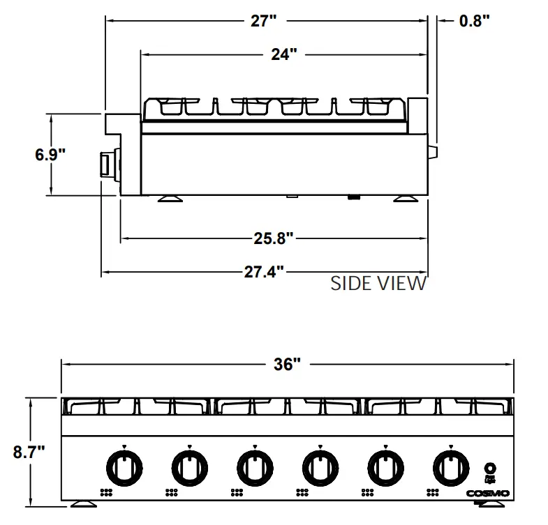COSMO COS-GRT366 Gas Cooktop fig 2