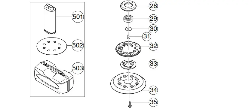 HiKOKI SV 13YA Random Orbit Sander - SERVICE PARTS LIST 2