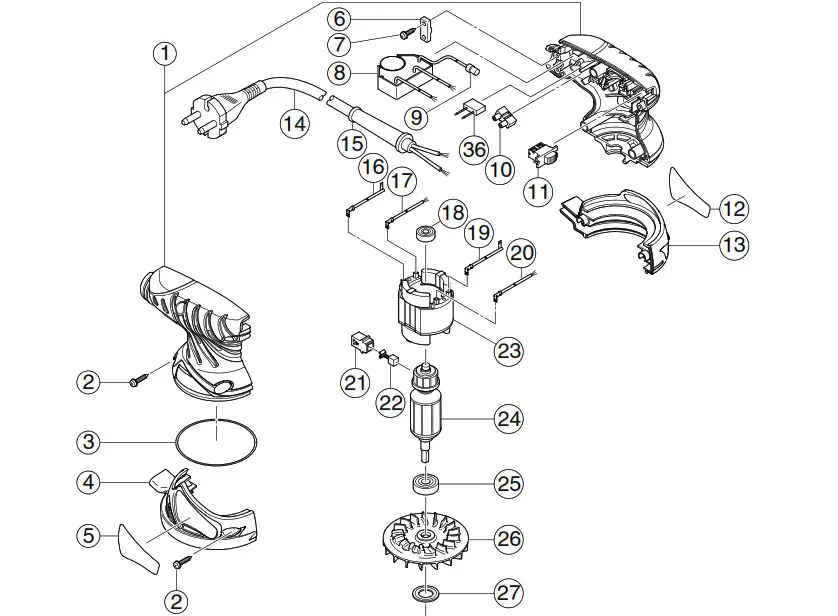 HiKOKI SV 13YA Random Orbit Sander - SERVICE PARTS LIST